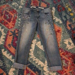 Pilcro “Hyphen” Bejeweled Jeans